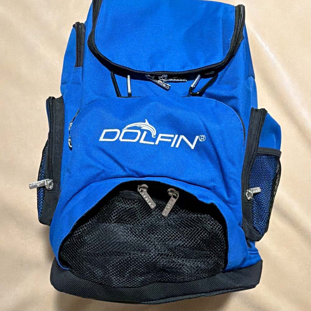 Dolfin Large Swimming Backpack Royal Blue Heavy Duty Gear Bag Padded Strap NWOT
